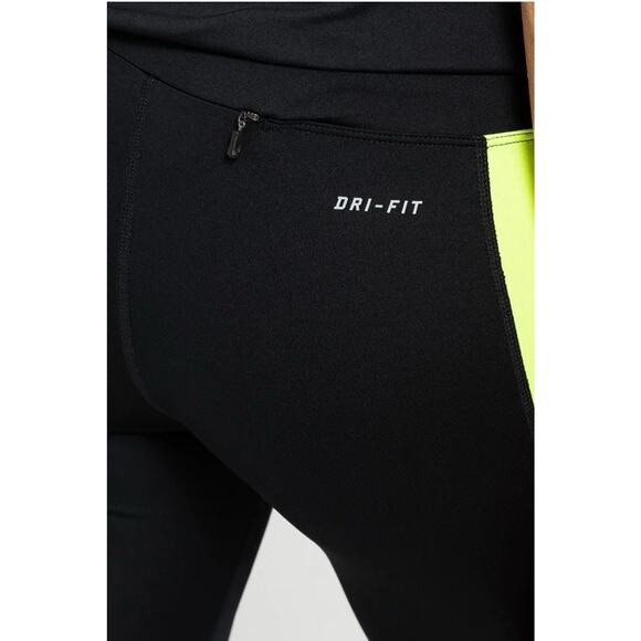 Nike One Performance Dri-Fit Leggings Black Green High Waist Size S - Picture 10 of 14